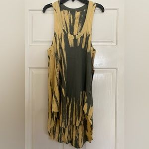 Yellow and Green Tie-Dye Sleeveless Top